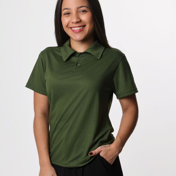 Camiseta Polo Feminina - Verde Escuro