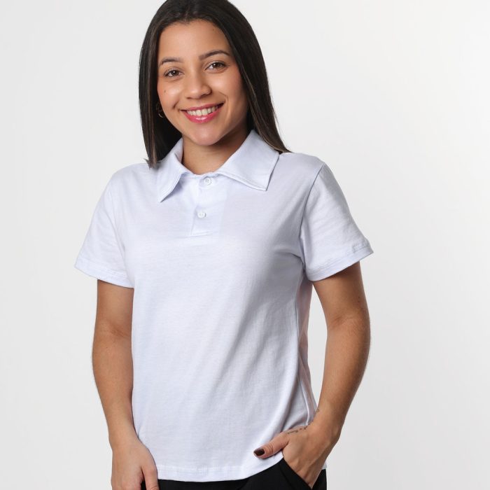 Camiseta Polo Feminina - Branca